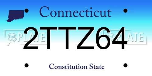 2TTZ64 Connecticut License Plate