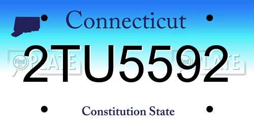2TU5592 Connecticut License Plate