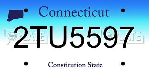 2TU5597 Connecticut License Plate