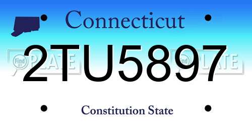 2TU5897 Connecticut License Plate