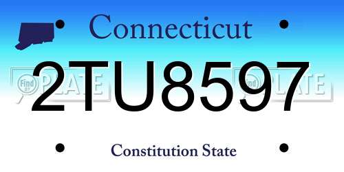 2TU8597 Connecticut License Plate