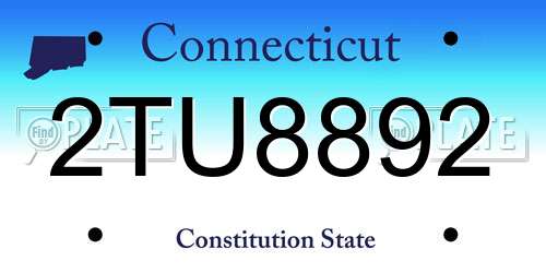2TU8892 Connecticut License Plate