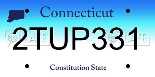 2TUP331 Connecticut License Plate