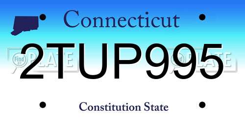 2TUP995 Connecticut License Plate