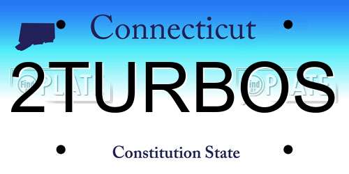 2TURBOS Connecticut License Plate