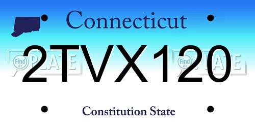 2TVX120 Connecticut License Plate