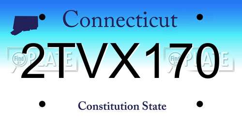 2TVX170 Connecticut License Plate
