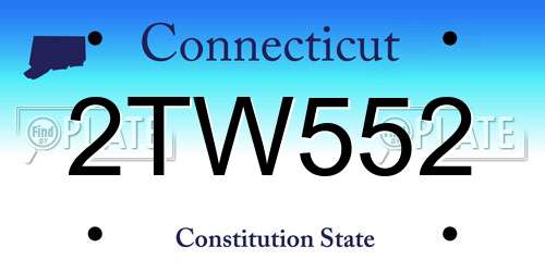 2TW552 Connecticut License Plate
