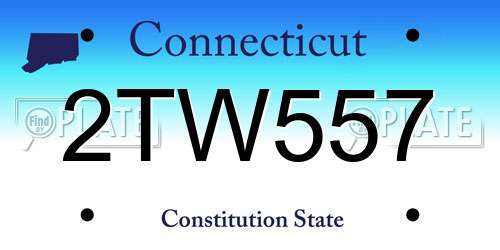 2TW557 Connecticut License Plate