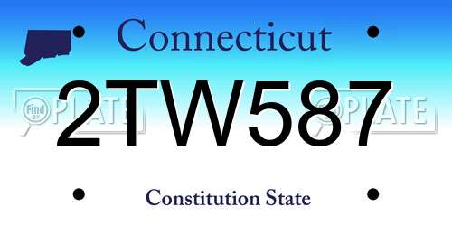 2TW587 Connecticut License Plate