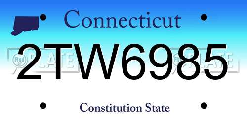 2TW6985 Connecticut License Plate