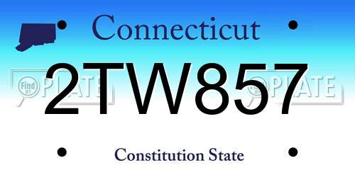 2TW857 Connecticut License Plate