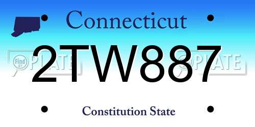 2TW887 Connecticut License Plate