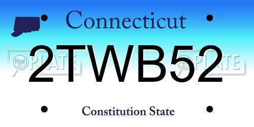 2TWB52 Connecticut License Plate