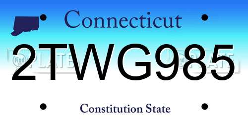 2TWG985 Connecticut License Plate