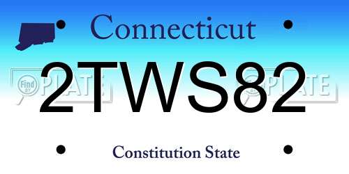 2TWS82 Connecticut License Plate