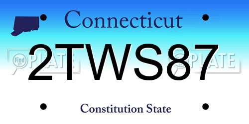 2TWS87 Connecticut License Plate