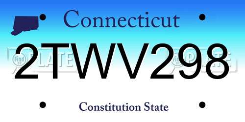 2TWV298 Connecticut License Plate