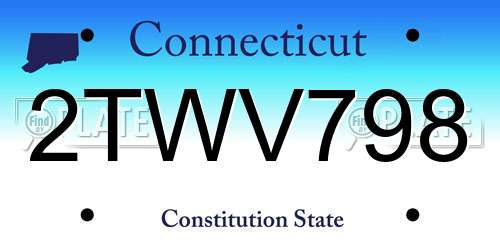 2TWV798 Connecticut License Plate