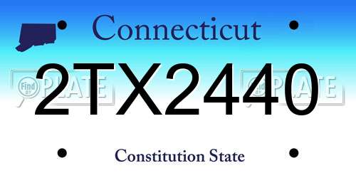 2TX2440 Connecticut License Plate