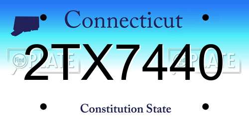 2TX7440 Connecticut License Plate