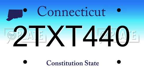2TXT440 Connecticut License Plate