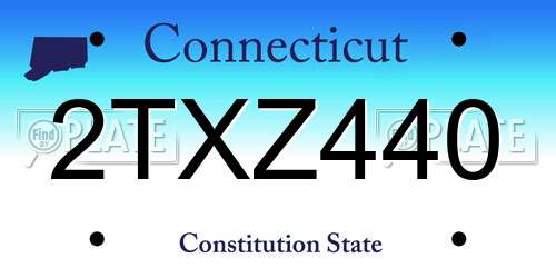 2TXZ440 Connecticut License Plate