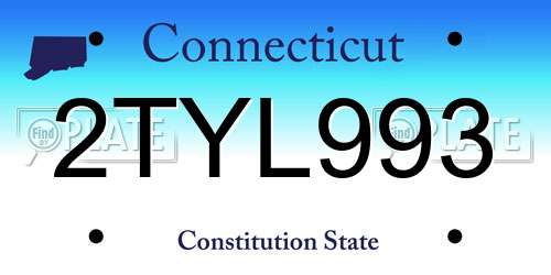 2TYL993 Connecticut License Plate
