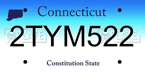 2TYM522 Connecticut License Plate