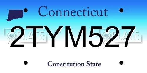 2TYM527 Connecticut License Plate