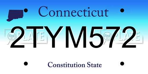 2TYM572 Connecticut License Plate