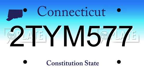 2TYM577 Connecticut License Plate