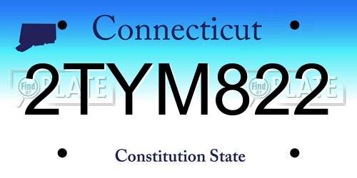 2TYM822 Connecticut License Plate