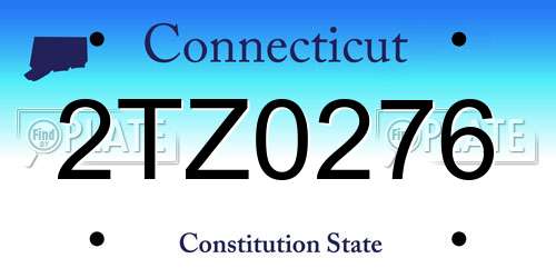 2TZ0276 Connecticut License Plate
