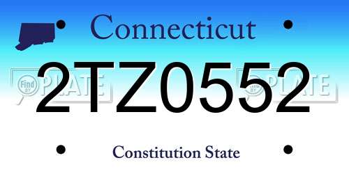 2TZ0552 Connecticut License Plate