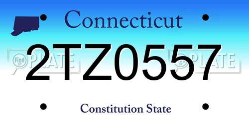 2TZ0557 Connecticut License Plate