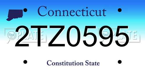 2TZ0595 Connecticut License Plate