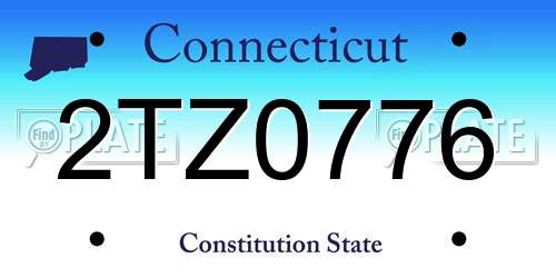 2TZ0776 Connecticut License Plate