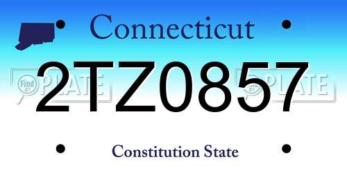 2TZ0857 Connecticut License Plate