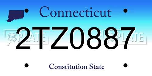 2TZ0887 Connecticut License Plate