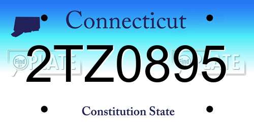 2TZ0895 Connecticut License Plate