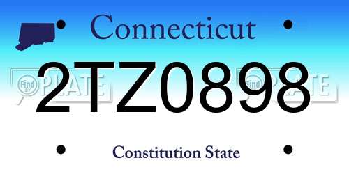 2TZ0898 Connecticut License Plate