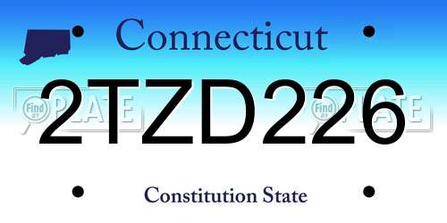 2TZD226 Connecticut License Plate