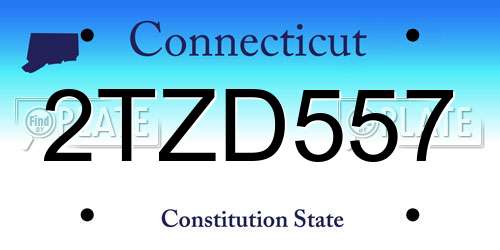 2TZD557 Connecticut License Plate