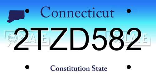 2TZD582 Connecticut License Plate