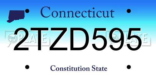 2TZD595 Connecticut License Plate