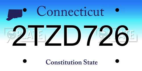 2TZD726 Connecticut License Plate