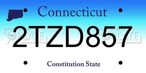 2TZD857 Connecticut License Plate