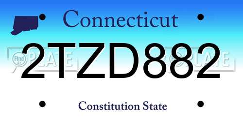 2TZD882 Connecticut License Plate