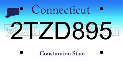 2TZD895 Connecticut License Plate